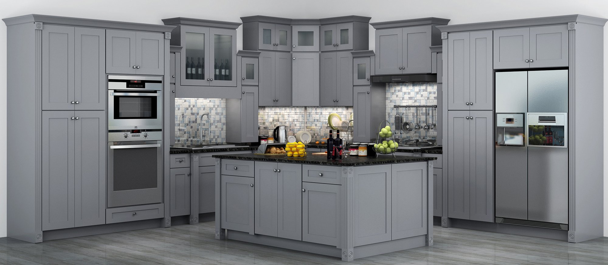 framed kitchen cabinet